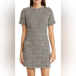 ZOE AND CLAIRE
Tweed Sheath Minidress In Black Multi